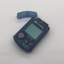 Sega Dreamcast Blue VMU Visual Memory Unit HKT-7000 with Lid and New Batteries