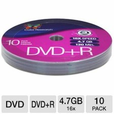 New Color Research DVD R 10-Pack - 10-Pack, 16X, 120 mins, 4.7GB