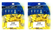 200 PACK 12-10 GAUGE 10/12 GAUGE AWG YELLOW SPADE ELECTRICAL TERMINALS 8