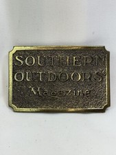 1982 SOUTHERN OUTDOORS Magazine Limited Edition BRASS BELT BUCKLE