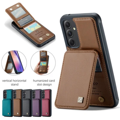 AUTSPACE For Samsung A14/A24/A34/A54 Leather Case Magnetic Flip Card Wallet Back Cover