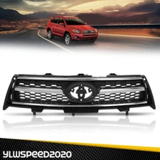 Black Front Bumper Grille Assembly w/Chrome Trim Fit For 2009-2012 Toyota RAV4