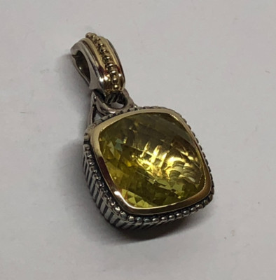 Gabrielle Bruni Sterling Silver & 14k Yellow Gold Lemon Quartz Pendant  [055GRA]