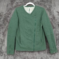 Under Armour Sweatshirt All Season Gear Green Side Zip Women Medium Cotton Blend