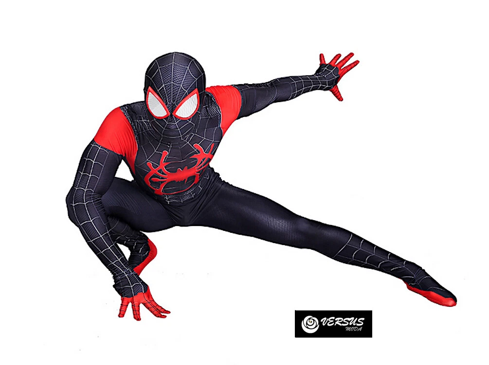 Spiderman Costume Carnevale Spider Man Nuovo Universo Bimbo Uomo Cosplay  SPM019