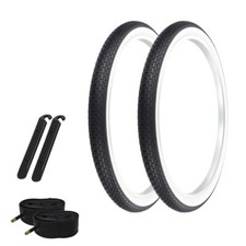 PRO TIRES 26 x 2.125 Black/White G-5009 W/TUBES  TIRE LEVERS