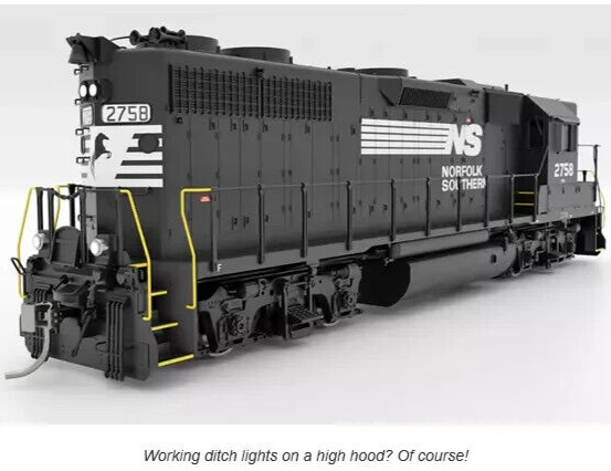 Rapido ~ HO Scale EMD GP38 High Nose Standard DC Norfolk Southern