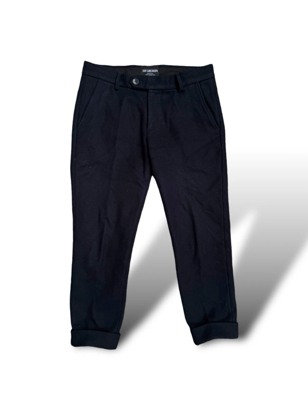 PRADA Han Kjobenhavn pantalone abito lana taglia media blu navy