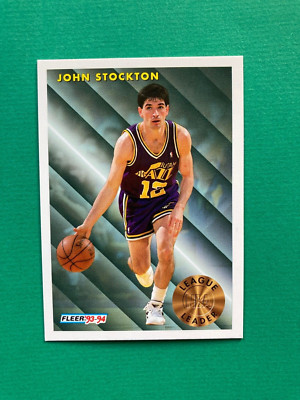 Fleer 1993-94 League Leader / Assists Leader John Stockton #228