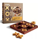Refinery Premium Solid Wood Tic-Tac-Toe Board Game, Giant Gold 14” Coffee Table