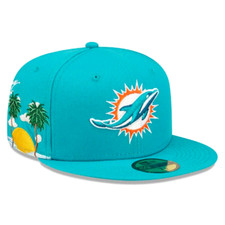 NFL Miami Dolphins New Era 5950 59Fifty Cloud Icon OTC Fitted Hat 7 1/2