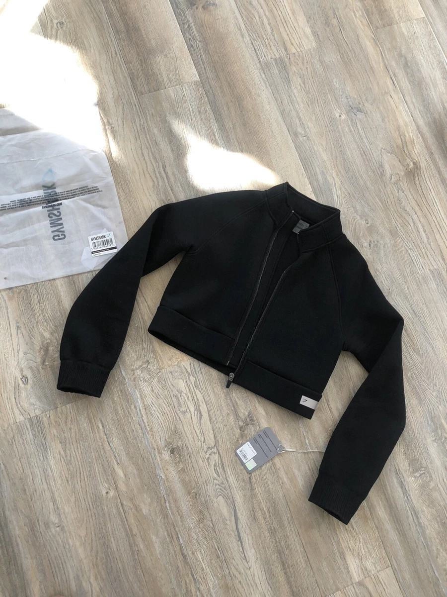 Gymshark Ruched Track Top Jacket Black Small