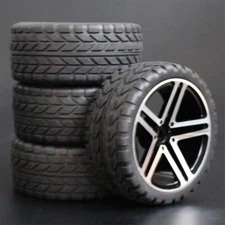 Rc Aluminium Alloy Wheels & Tires Set for Tamiya tt01 tt02 tt01e Hpi Rs4 Sprint