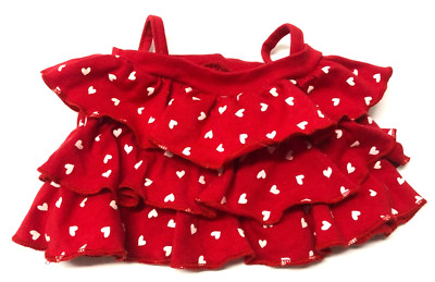 Build A Bear Red Tiered Hearts Strappy Shirt