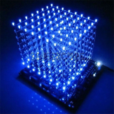 3D Light Squared DIY Kit 8x8x8 3mm LED Cube Blue Ray LED M114 Neu