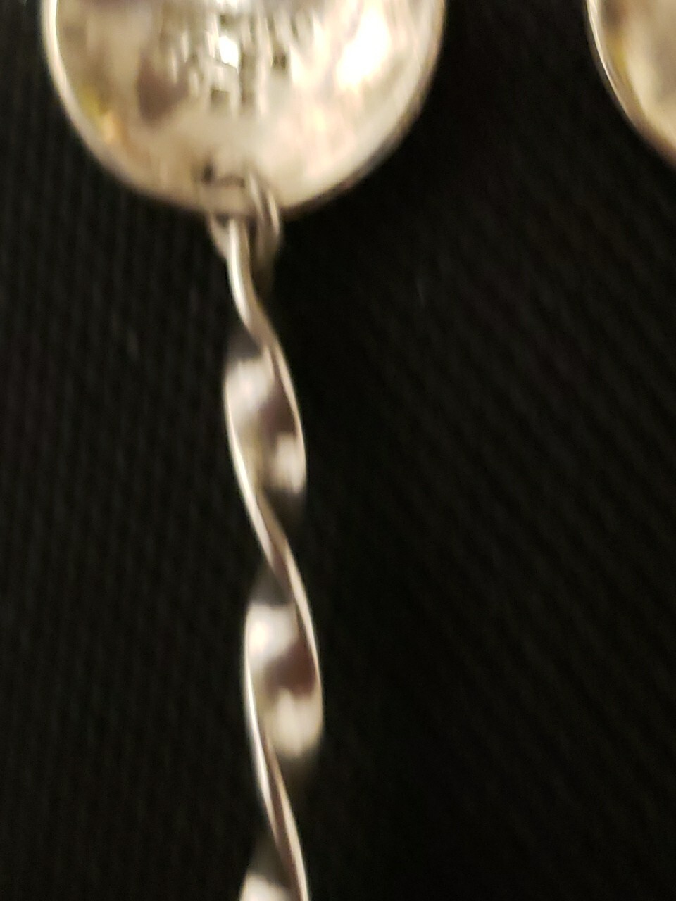 JUMBO STERLING SILVER PENDULUM DANGLE EARRINGS. W… - image 4