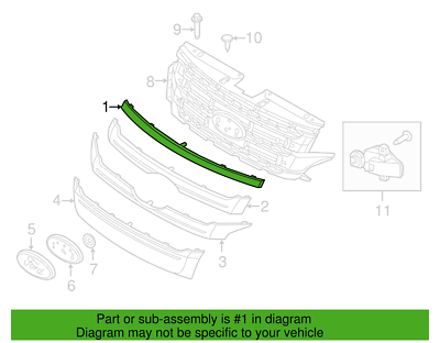 Ford OEM 11-14 Edge Grille Grill-upper Molding Trim BT4Z8200A for