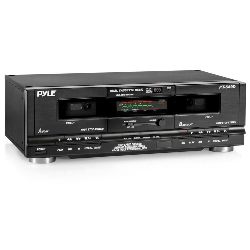 Pyle Dual Cassette Deck Stereo - Excellent Hi-Fi Sound, Compact