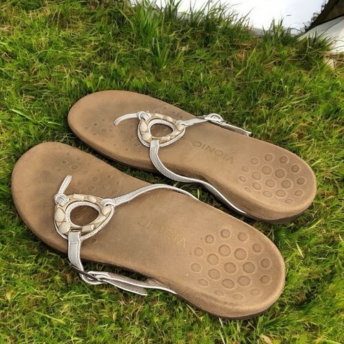 Vionic Karina Leather Adjustable Strap Thong Flip… - image 6