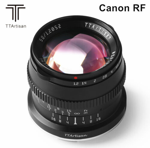 TTArtisan 50mm F1.2 APS-C Manual Focus Lens for Canon EOS RF mount R5 R6 R7 R10  - Afbeelding 1 van 11