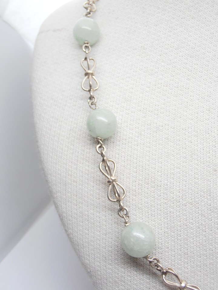 Halskette IN Jade Natürlich Und Silber 925 Halsnah Stein Zäh Grün eBay