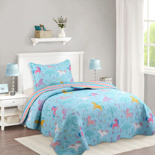 2/3 Piece Kids Quilt Bedspread Set Throw Blanket - Picture 4 of 28