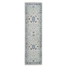 2'6" x 9'10" Pastel Gray Denser Weave Oushak Wool Hand Knotted Runner Rug R84771