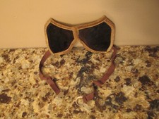 Vintage Primitive Welding Glasses - Stitched Microsuede Frame w/ Elastic Bands