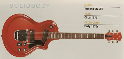 Circa 1973 Yamaha SG 60T Solid Body Guitar Fridge Magnet 5.25''x2.75'' NEW