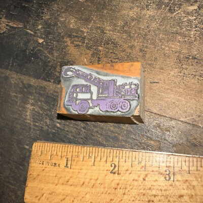 Printing Block ( Man Operating Old Lift Truck )