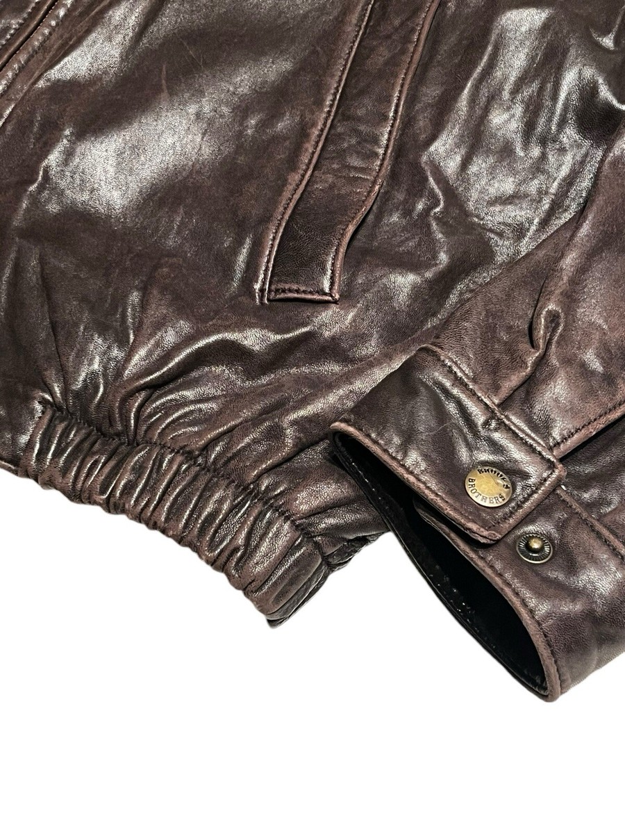 Brooks Brothers Leather Jacket Moto Bomber Men's XL Brooks Brothers Leather Jacket Moto Bomber Men's XL