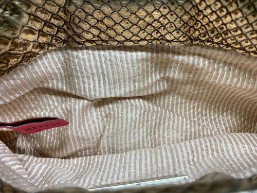 Lauren Merkin Louise Clutch Snake Print Metallic PRE-OWNED! - Picture 12 of 12