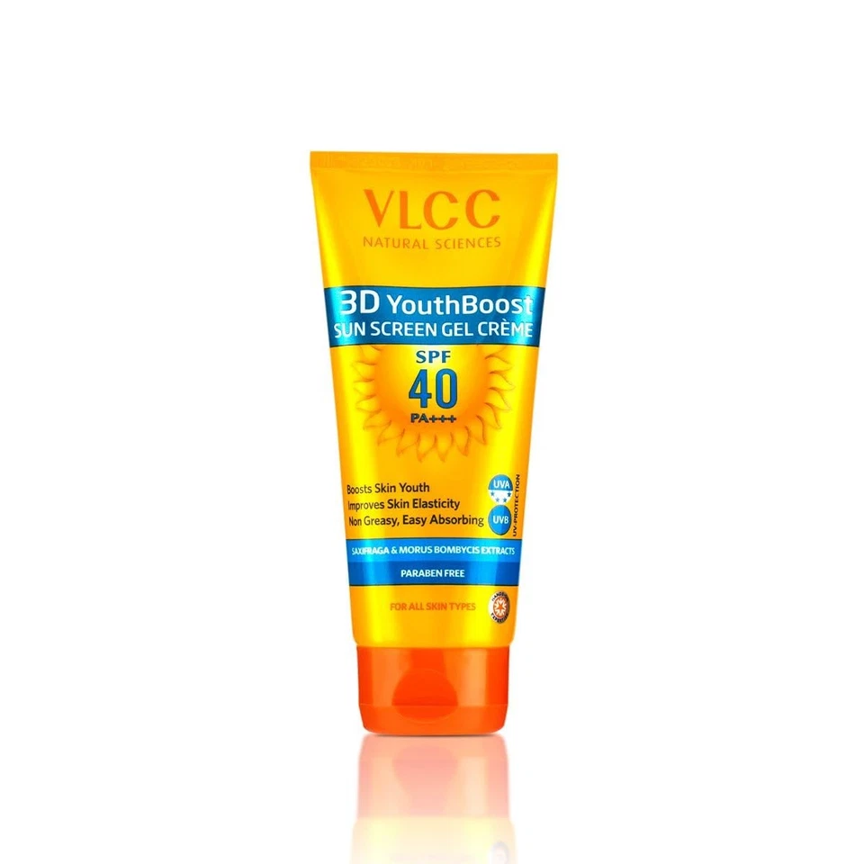 VLCC 3D Youth Boost Sunscreen Gel Creme Spf 40 For All Skin Types 100gm - Image 3 of 4