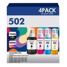 Refill Ink Bottle for Epson EcoTank 502 ET-4760 ET-2760 ET-2750 ET-3760 ET-2850