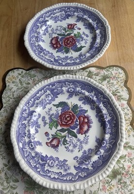 VINTAGE Spode Copeland~Mayflower~TWO 10 5/8 Dinner Plates #2/8772 England~UNUSED