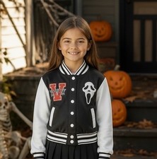 Scream Girls Size 6/7 Ghost Cheerleader Scream Child Costume Jacket Halloween