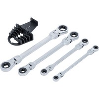 BGS Doppel-Ratschen-RingschlüSsel-Satz Abwinkelbar Mit E-Profil RingköPfen SW E6