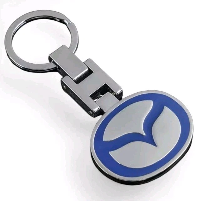 MAZDA doppelseitiger Logo Schlüsselanhänger blau - Neu
