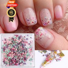 3D Dried Flowers for Nails, Spring Flower Nail Art Stickers 1Box Style-04