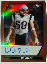 2026 Leaf Metal Mike Vrabel Auto Autograph Prismatic Orange On Card #d 4/8