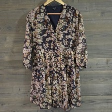 Madewell Faux Wrap Mini Dress Floral Daisy Print Woman Size XS Oversized Cottage