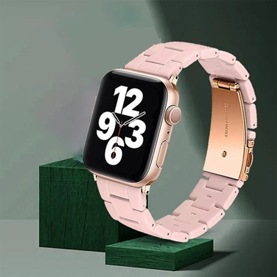 Resin Stainless Steel Band for Apple Watch Series9 8 7 6 5 4 3 SE41 44 40 45mm - Image 4 of 4