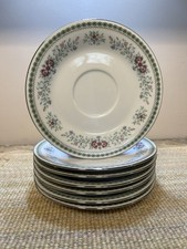 Vintage Saucers "Bouquet (Platinum Trim)" by Crown Ming Fine China Lot of 7