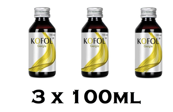 Gárgaras ayurvédicas Charak Kofol - 300 ml (3 x 100 ml) para comodidad con dolor de garganta