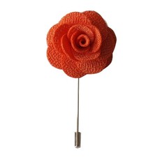 Men's Lapel Flower Stick Brooch Pin Boutonniere for Suit Tuxedo Corsage Orange