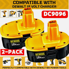 2 PACK 18V Battery For Dewalt 18 VOLT XRP DC9096 DC9098 Ni-MH DC9099 NEW