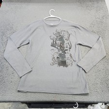 Realtree Shirt Mens Large Gray Long Sleeve Deer Graphic Thermal Tee Tagless