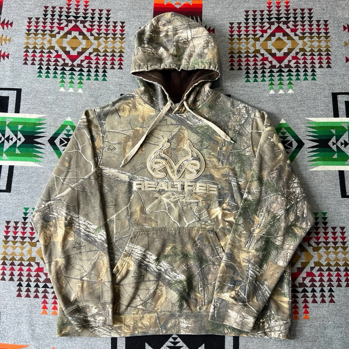 Sweat à Capuche Realtree Homme XL - Camouflage Marron - Pull Chasse Extérieur