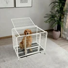 Heavy Duty Pet Dog Cage Strong Metal Crate Kennel Playpen with Wheels &Tray