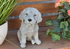 Frostfeste Steinfigur Beagle Welpe Gartenfigur Hund Steinguss 20 cm